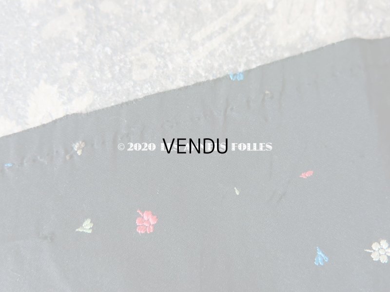 画像4: 19世紀末 アンティーク  シルク製 ファブリック 小さな花の刺繍入り 12×230cm