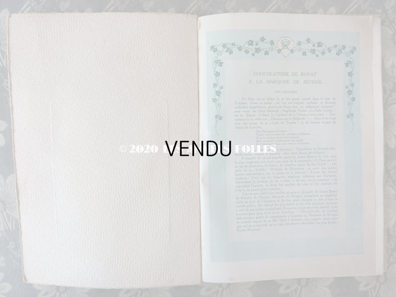 画像4: 1912年 アンティーク 【マルキーズ・ ドゥ・セヴィニエ】 のカタログ A LA MARQUISE DE SEVIGNE CHOCOLAT DE ROYAL