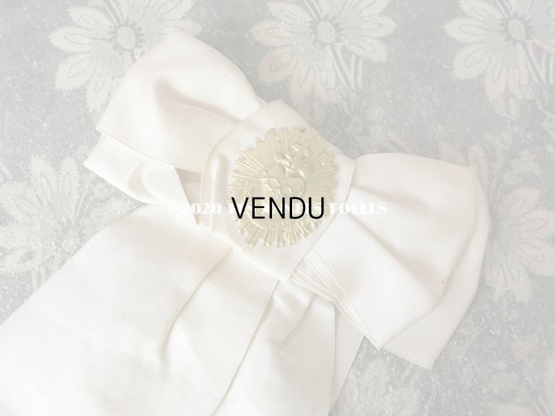 画像8: アンティーク コミュニオンの腕章 聖心のメタルモチーフ付