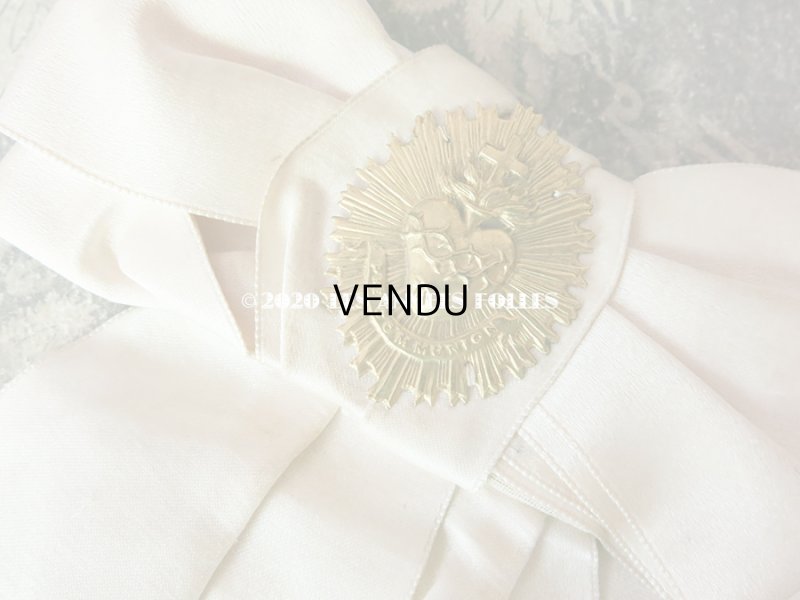 画像9: アンティーク コミュニオンの腕章 聖心のメタルモチーフ付