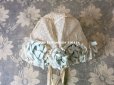 画像4: アンティーク ドール & ベビー用ボネ 水色のリボン＆花模様と水玉の刺繍入り