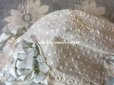 画像8: アンティーク ドール & ベビー用ボネ 水色のリボン＆花模様と水玉の刺繍入り