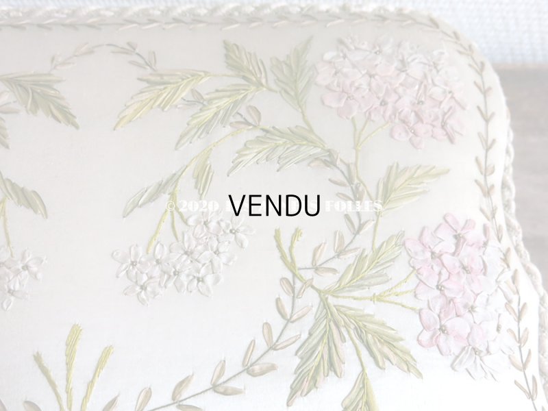 画像14: 19世紀 アンティーク ライラックのリボン刺繍入り 大きなシルクボックス 『ショコラ・フランソワ・ マルキ』　のチョコレート箱  - CHOCOLAT FRANCOIS MARQUIS PARIS -