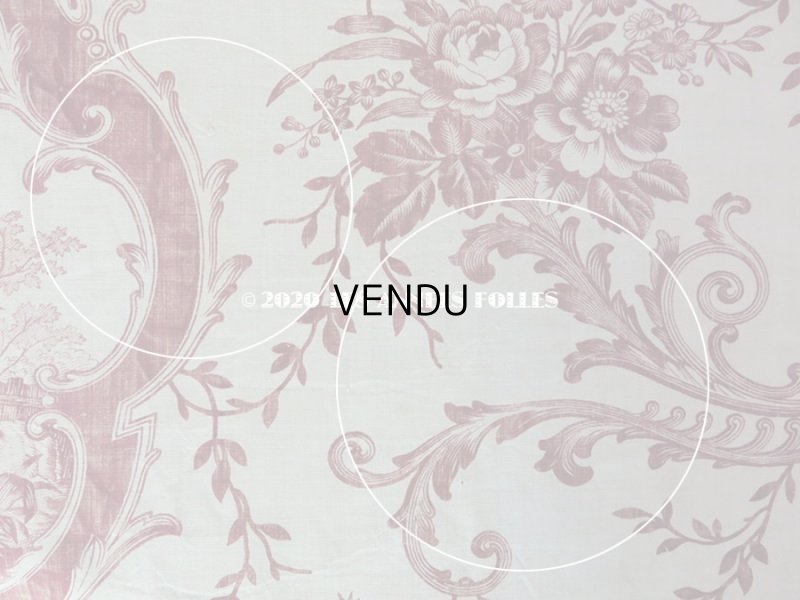 画像14: アンティーク 羊飼いの少女と花 コットン製ファブリック　76×220cm