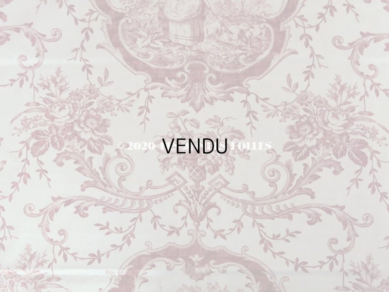 画像3: アンティーク 羊飼いの少女と花 コットン製ファブリック　76×220cm