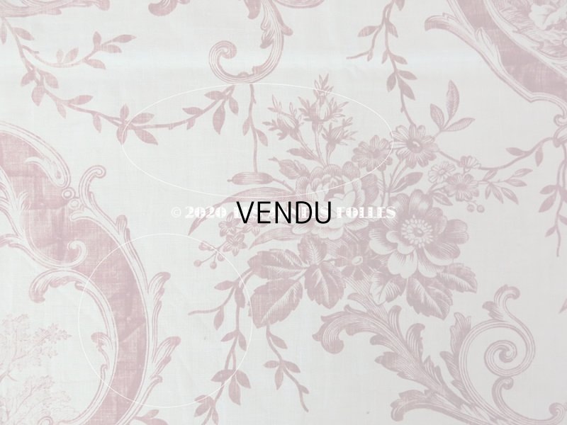 画像6: アンティーク 羊飼いの少女と花 コットン製ファブリック　76×220cm