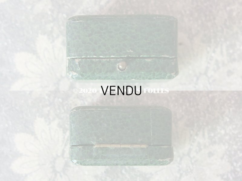 画像4: アンティーク リング用 ジュエリーボックス 金彩入り グリーン リングボックス