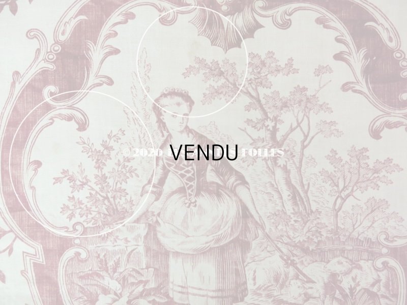 画像13: アンティーク 羊飼いの少女と花 コットン製ファブリック　76×220cm