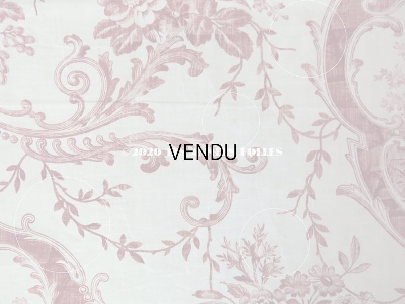 画像8: アンティーク 羊飼いの少女と花 コットン製ファブリック　76×220cm