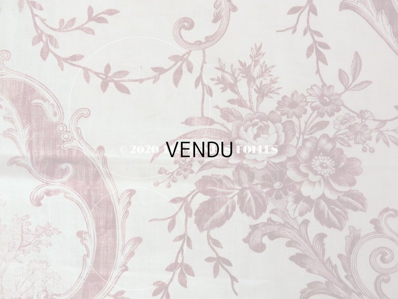 画像7: アンティーク 羊飼いの少女と花 コットン製ファブリック　76×220cm