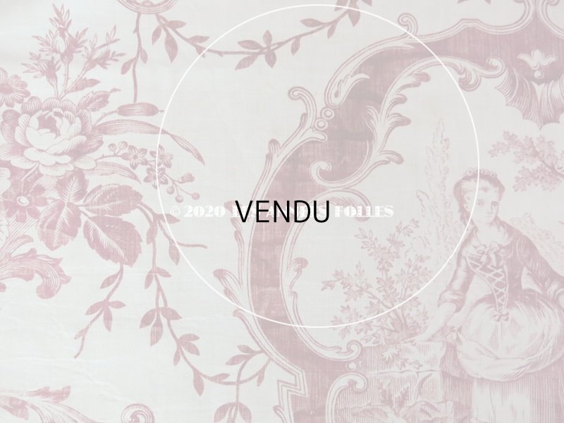 画像15: アンティーク 羊飼いの少女と花 コットン製ファブリック　76×220cm