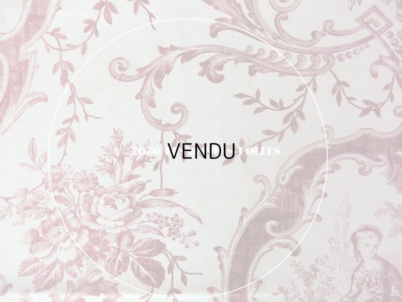 画像10: アンティーク 羊飼いの少女と花 コットン製ファブリック　76×220cm