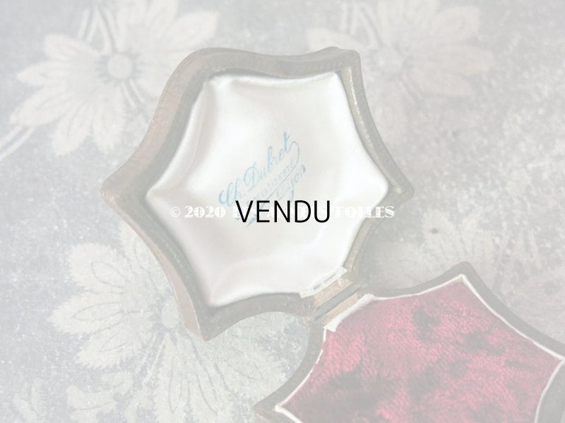 画像7: アンティーク 本革製 ジュエリーボックス 金彩入り ブラウン