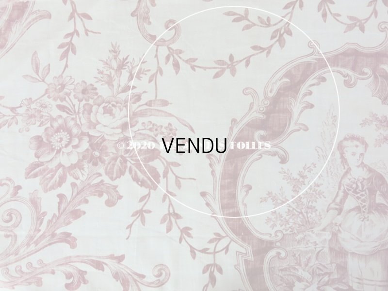 画像5: アンティーク 羊飼いの少女と花 コットン製ファブリック　76×220cm