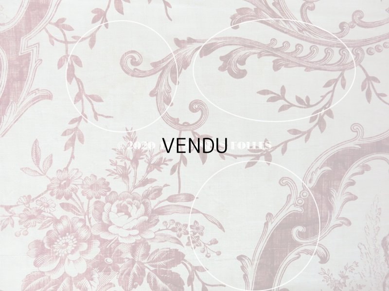 画像9: アンティーク 羊飼いの少女と花 コットン製ファブリック　76×220cm