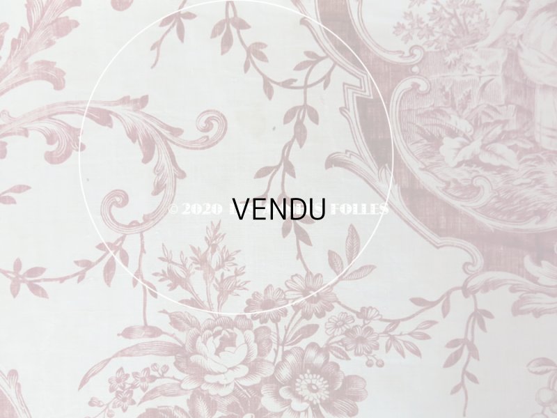 画像11: アンティーク 羊飼いの少女と花 コットン製ファブリック　76×220cm