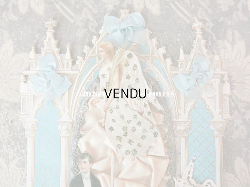 画像3: アンティーク  初聖体のカニヴェ 少年と天使 コミュニオン