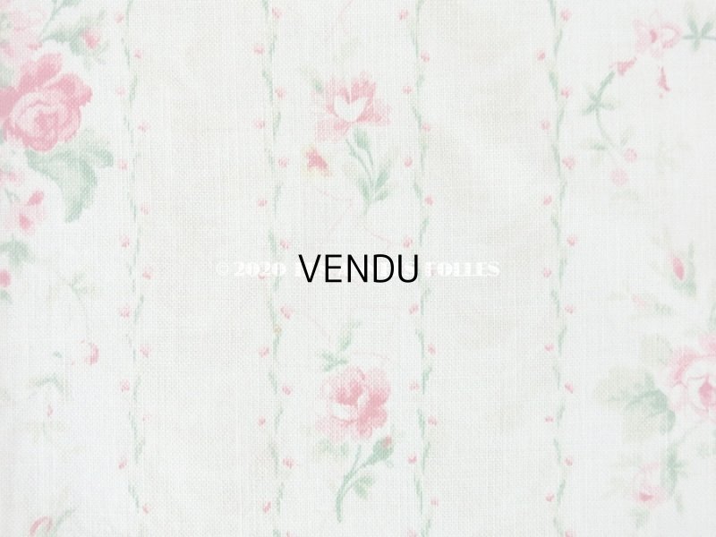 画像4: 1900年代 アンティーク 薔薇の花かごのコットン製ファブリック 80×74cm