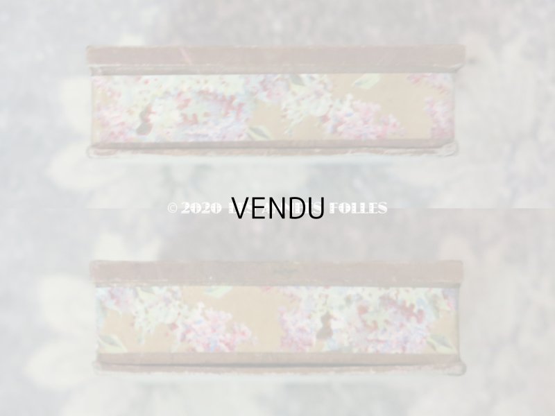 画像8: アンティーク ライラックの花模様 エパングルケース ガラスの蓋の紙箱 