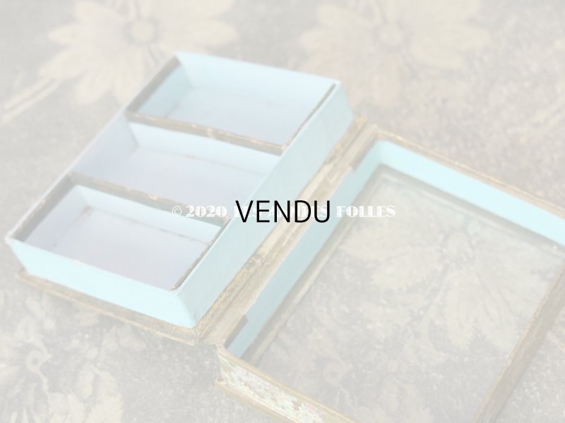 画像6: アンティーク ライラックの花模様 エパングルケース ガラスの蓋の紙箱 