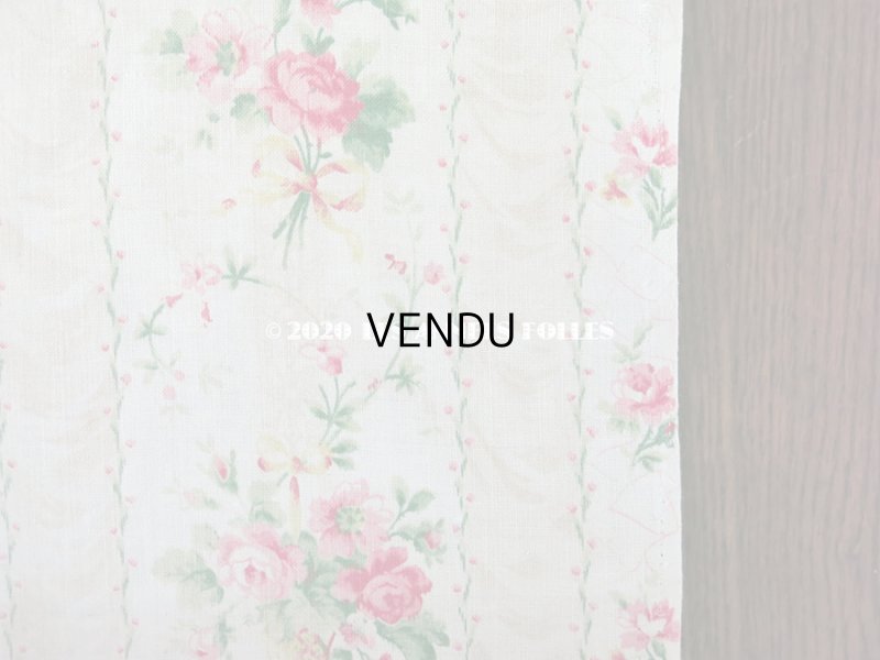 画像6: 1900年代 アンティーク 薔薇の花かごのコットン製ファブリック 80×74cm