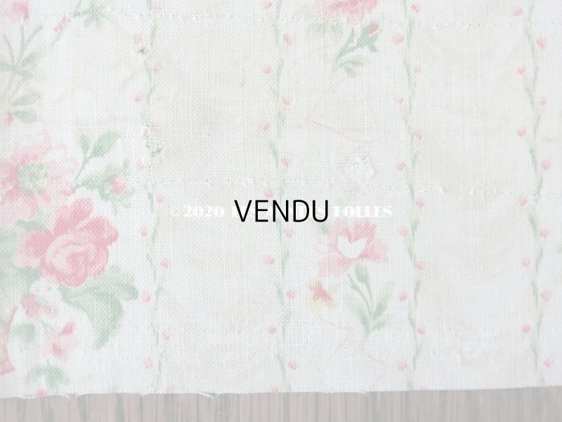 画像7: 1900年代 アンティーク 薔薇の花かごのコットン製ファブリック 80×74cm