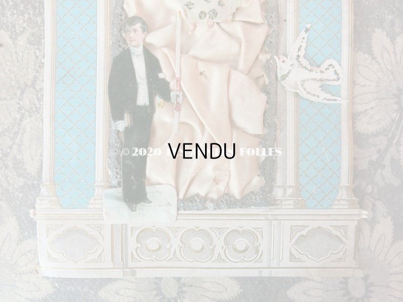 画像4: アンティーク  初聖体のカニヴェ 少年と天使 コミュニオン