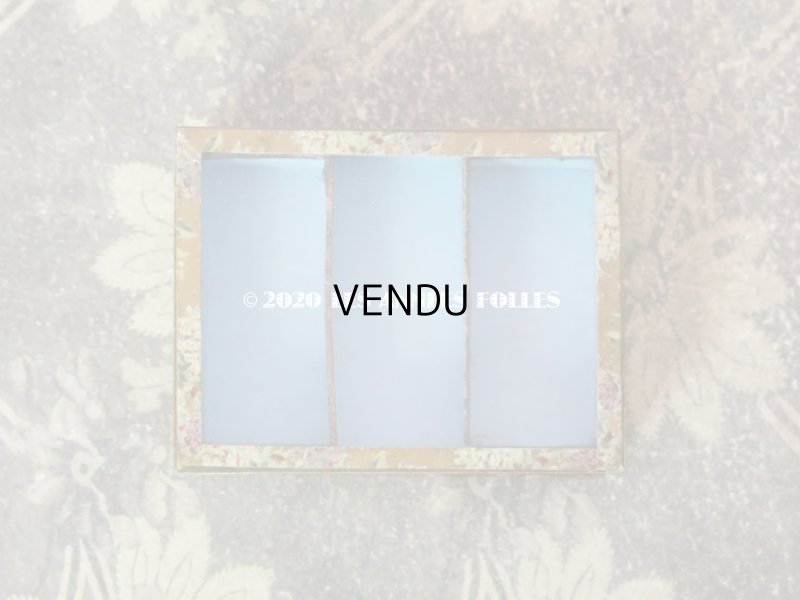 画像3: アンティーク ライラックの花模様 エパングルケース ガラスの蓋の紙箱 