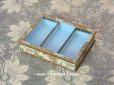 画像1: アンティーク ライラックの花模様 エパングルケース ガラスの蓋の紙箱  (1)