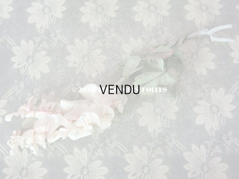 画像6: アンティーク 布花 淡いピンクの藤の花 ウィステリア コサージュ 