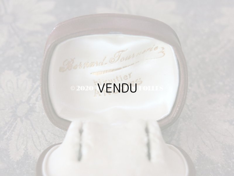 画像8: アンティーク 本革製 ジュエリーボックス ピアス用 ブラウン