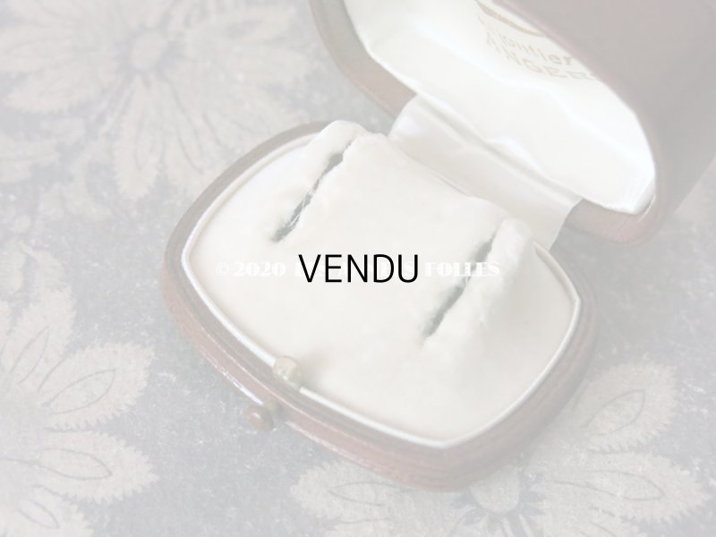 画像9: アンティーク 本革製 ジュエリーボックス ピアス用 ブラウン