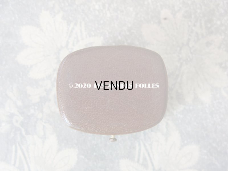 画像4: アンティーク 本革製 ジュエリーボックス ピアス用 ブラウン