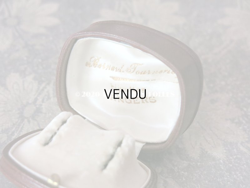 画像7: アンティーク 本革製 ジュエリーボックス ピアス用 ブラウン