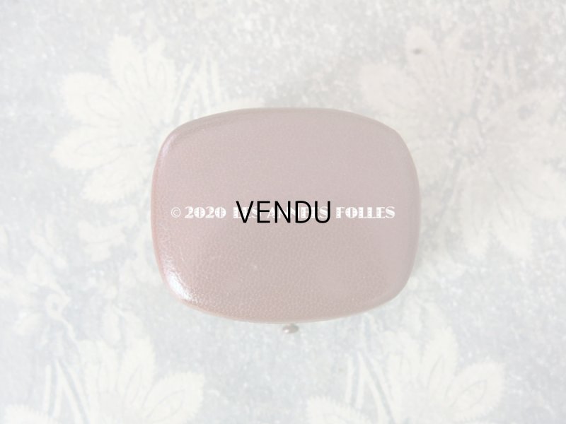 画像3: アンティーク 本革製 ジュエリーボックス ピアス用 ブラウン