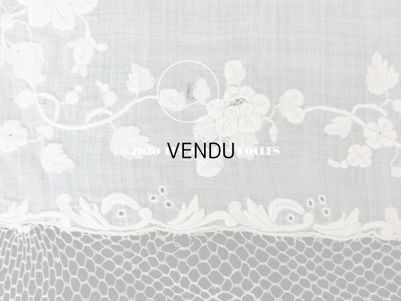 画像10: 【10周年セール対象外】 19世紀 アンティーク  結婚式のハンカチ イニシャル【MA】 ホワイトワーク & 手編みのレース