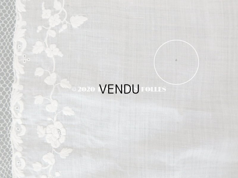 画像13: 【10周年セール対象外】 19世紀 アンティーク  結婚式のハンカチ イニシャル【MA】 ホワイトワーク & 手編みのレース