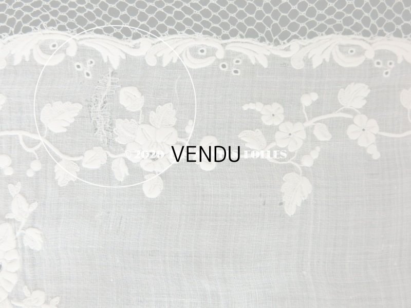 画像16: 【10周年セール対象外】 19世紀 アンティーク  結婚式のハンカチ イニシャル【MA】 ホワイトワーク & 手編みのレース