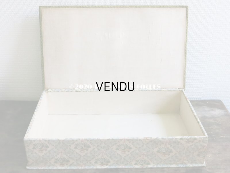 画像8: 【10周年セール対象外】 1910年代 アンティーク 薔薇の花かご　大きなカルトナージュボックス ローズパニエ柄 ブルー