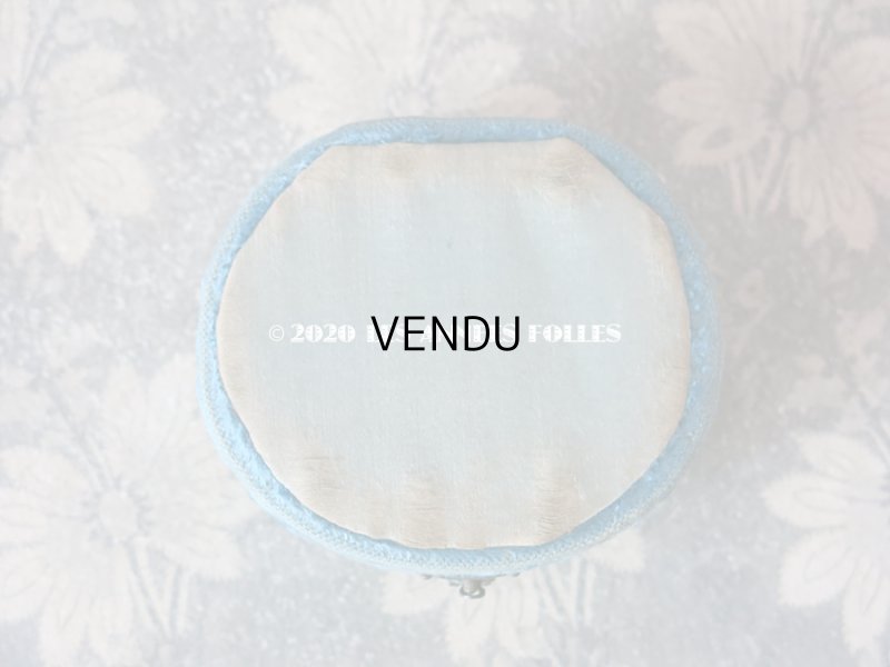 画像5: １９世紀末 アンティーク ジュエリーボックス ベルベット ＆ シルクサテン スモーキーブルー ブレスレット用