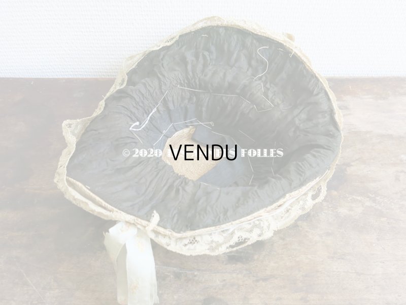 画像6: 【10周年セール対象外】 アンティーク 小さな女の子用 レース&リボン付 ストローハット