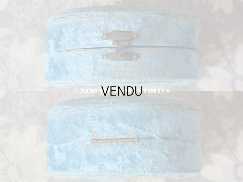 画像6: １９世紀末 アンティーク ジュエリーボックス ベルベット ＆ シルクサテン スモーキーブルー ブレスレット用