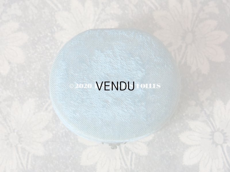 画像4: １９世紀末 アンティーク ジュエリーボックス ベルベット ＆ シルクサテン スモーキーブルー ブレスレット用