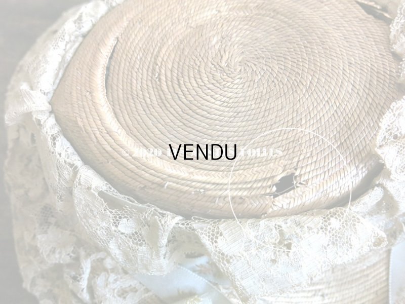 画像10: 【10周年セール対象外】 アンティーク 小さな女の子用 レース&リボン付 ストローハット