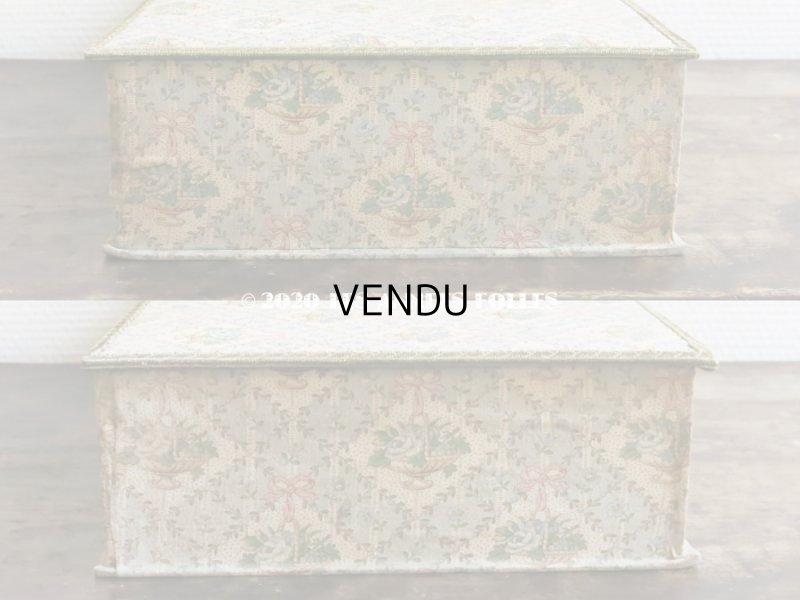 画像6: 【10周年セール対象外】 1910年代 アンティーク 薔薇の花かご　大きなカルトナージュボックス ローズパニエ柄 ブルー
