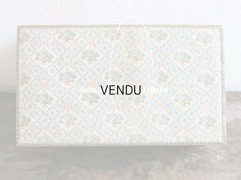 画像3: 【10周年セール対象外】 1910年代 アンティーク 薔薇の花かご　大きなカルトナージュボックス ローズパニエ柄 ブルー