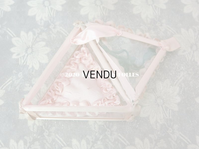画像9: 【10周年セール対象外】 アンティーク ロココモチーフ付き リボンワークのジュエリーボックス ピンク ガラスケース