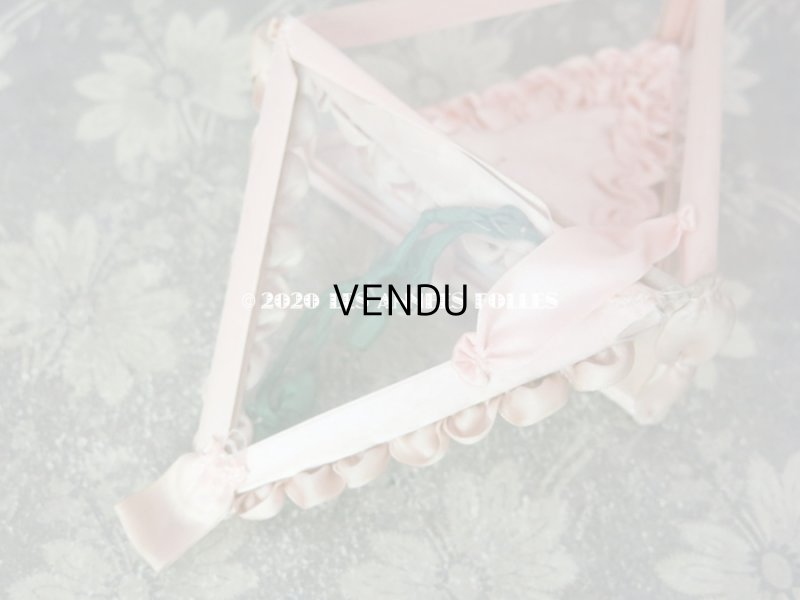 画像12: 【10周年セール対象外】 アンティーク ロココモチーフ付き リボンワークのジュエリーボックス ピンク ガラスケース