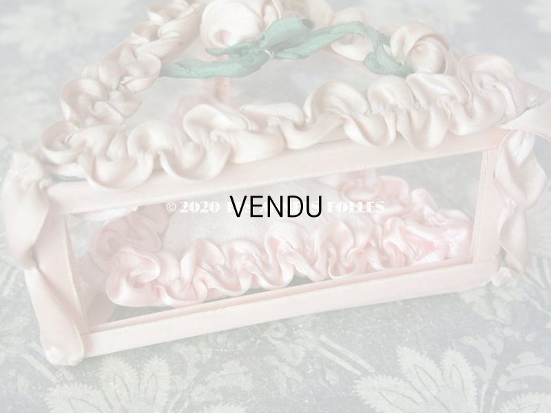 画像17: 【10周年セール対象外】 アンティーク ロココモチーフ付き リボンワークのジュエリーボックス ピンク ガラスケース