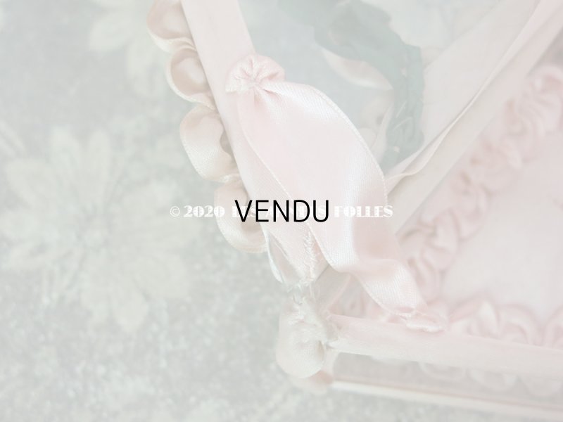 画像11: 【10周年セール対象外】 アンティーク ロココモチーフ付き リボンワークのジュエリーボックス ピンク ガラスケース